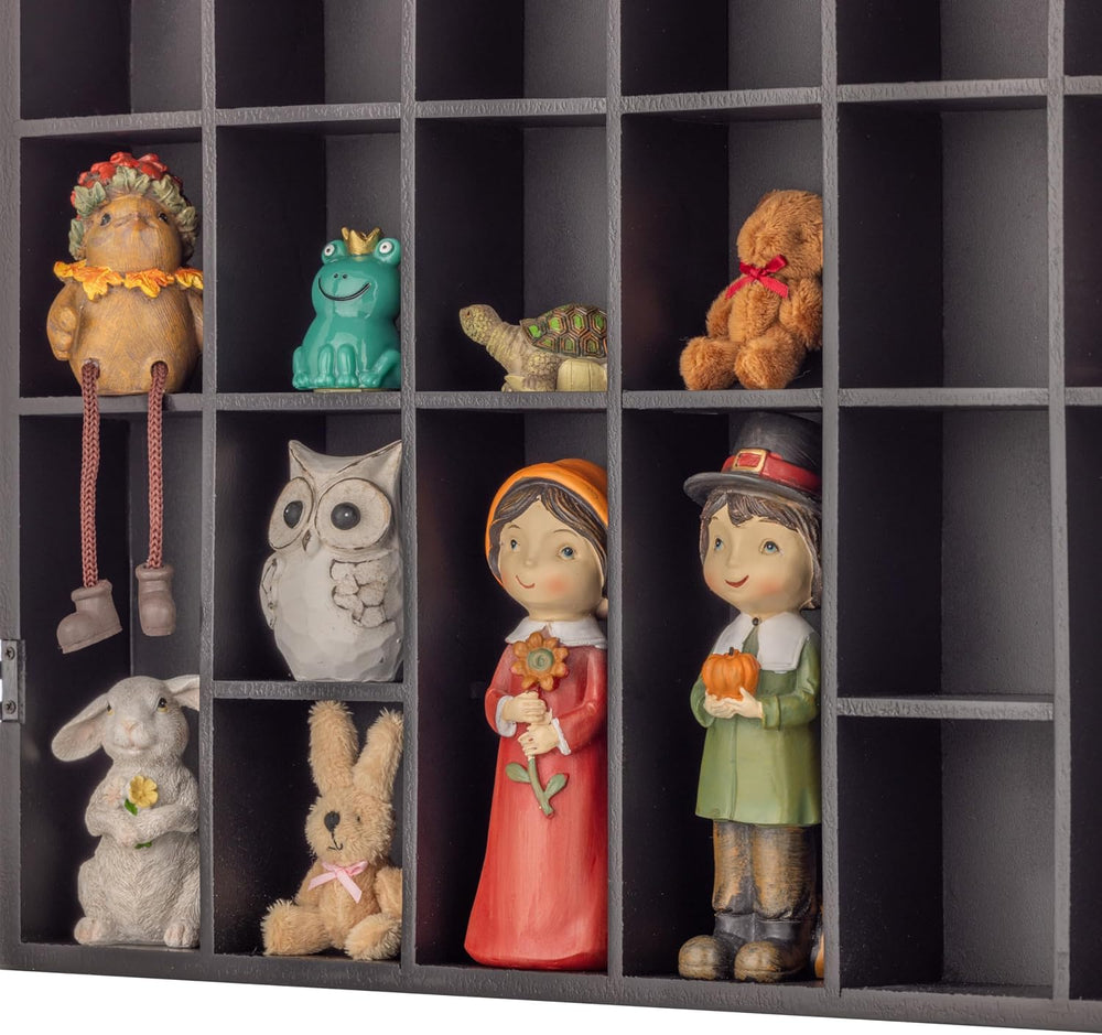 Gallery Solutions - Black Wall-Mounted - Curio & Shot Glass Display Case ...