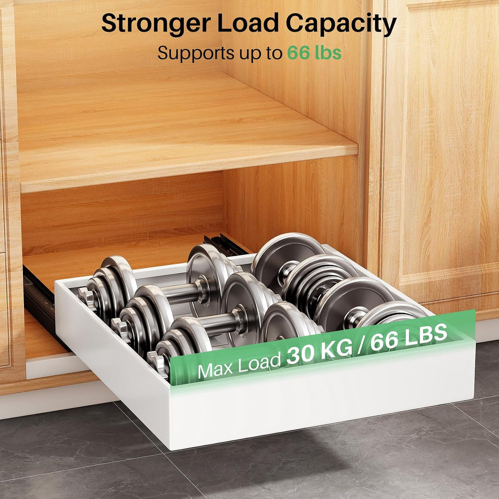 Pull out Cabinet Organizer, 21"Deep, Heavy Duty Full-Extension Slide out...
