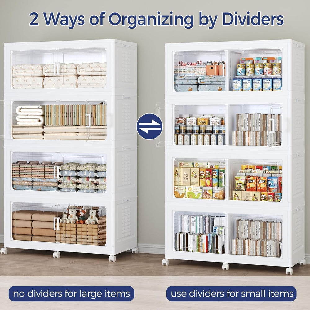 160Gal Stackable Storage Bins with Lid, 640Qt Extra Large Collapsible Storage...
