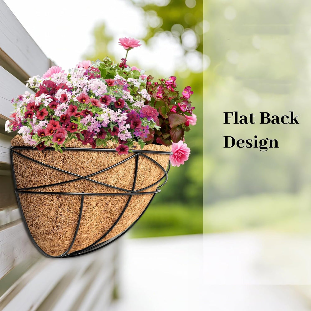 4 Pack 14 Inch Window Boxes Planters Railing Planter Box with Coco Liners Dec...