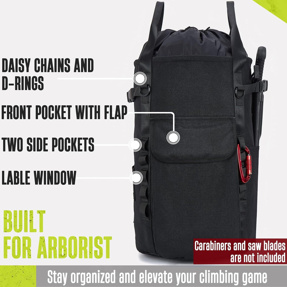Arborist Rope Bag, 35L Tree Climbing Rope Bag, Arborist Equipment Bucket Back...
