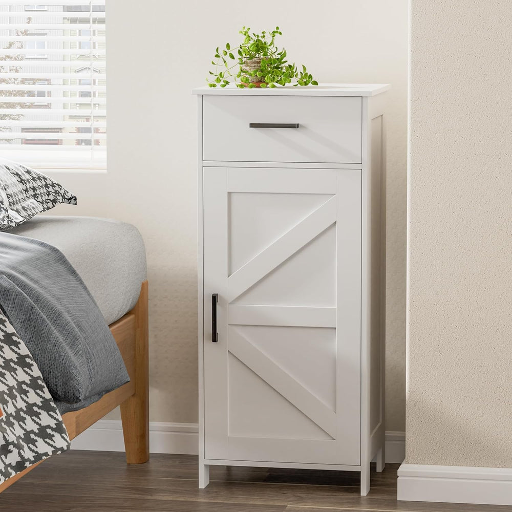 Homhedy Bathroom Storage Cabinet with Drawer & Adjustable Shelf