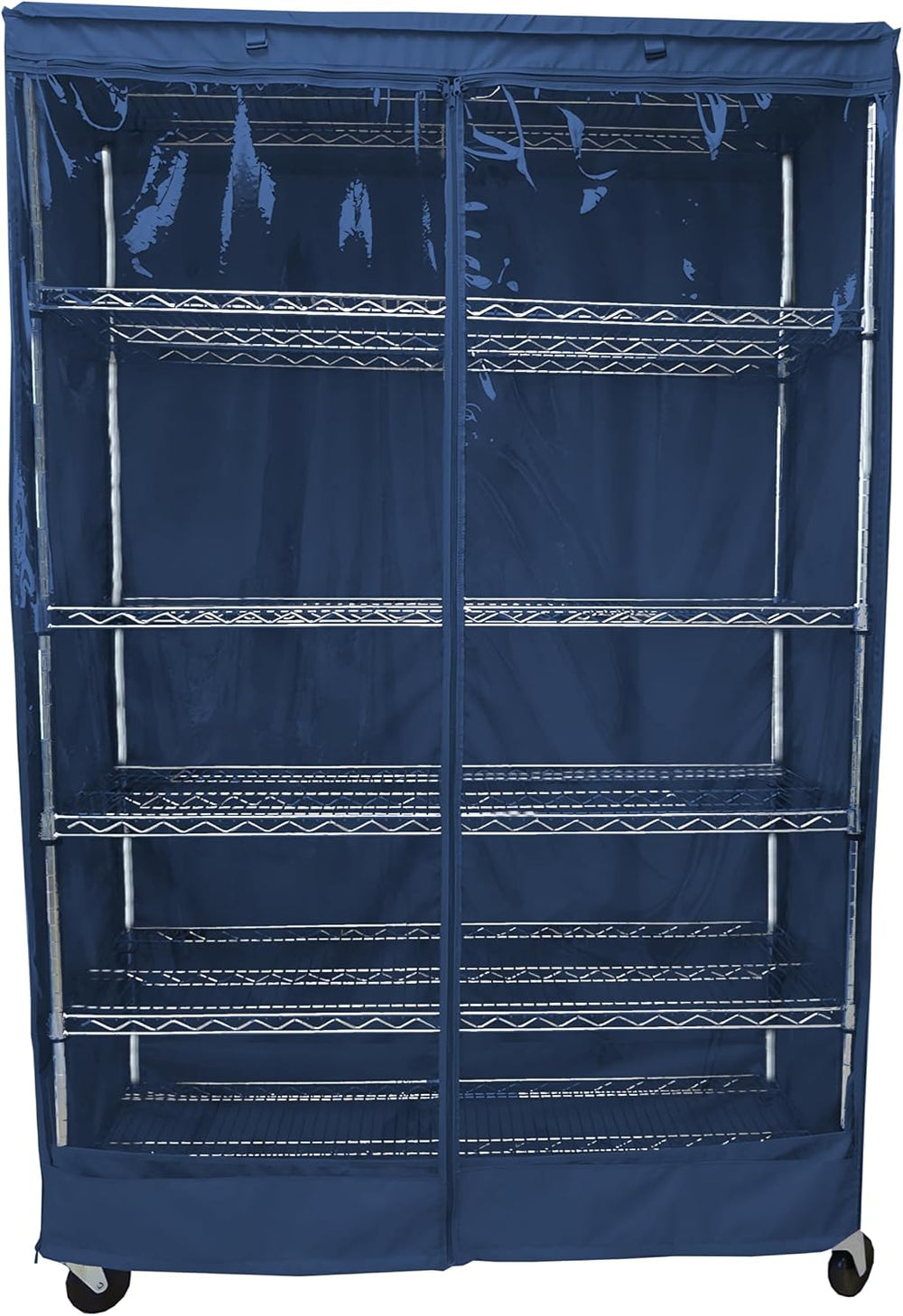 Formosa Covers Premium Clear Front Wire Shelf Cover Dusty Blue - Heavy-Duty S...