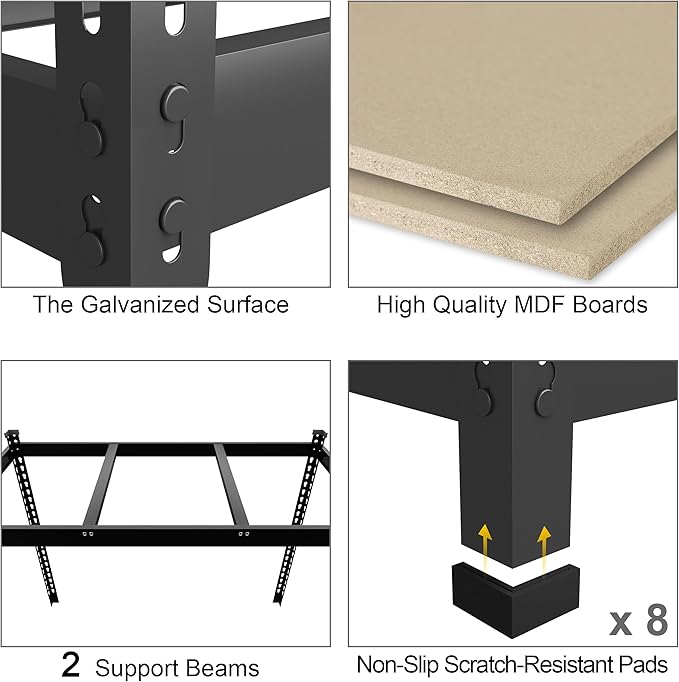 PrimeZone 48" x 24" x 72" Heavy Duty 5 Tier Adjustable Garage ...