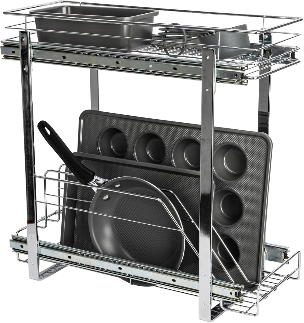 Household Essentials Glidez Multipurpose Chrome-Plated Steel Pull-Out/Slide-O...
