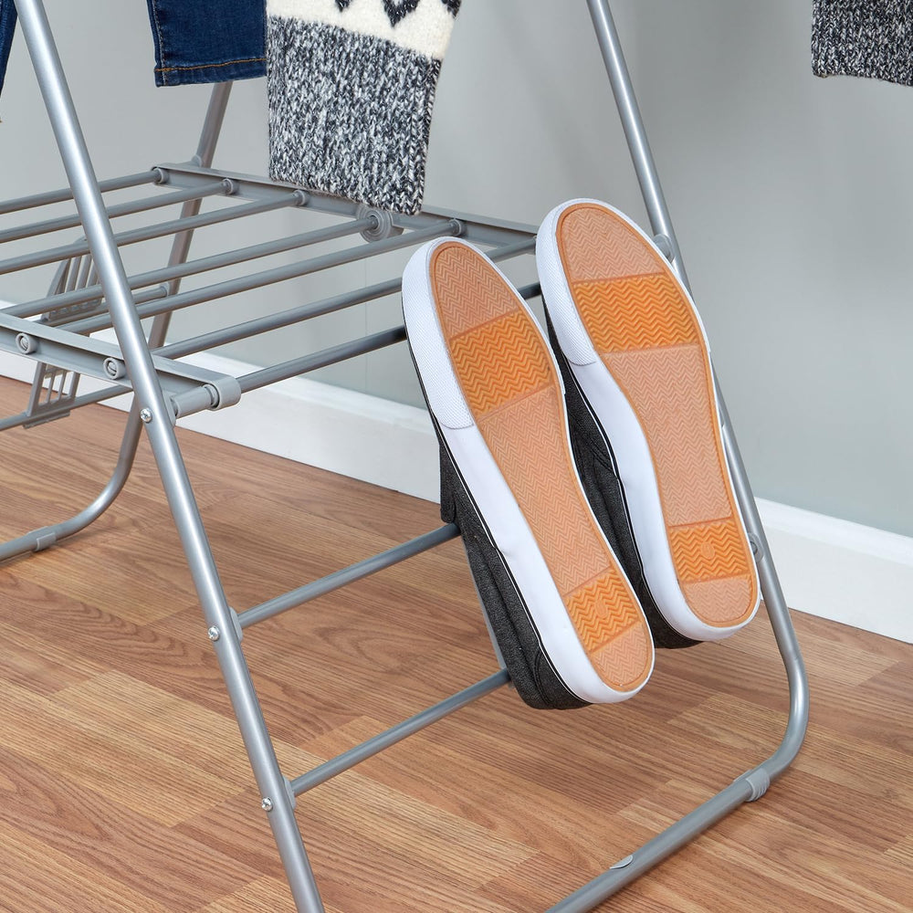 Foldable Clothes Drying Rack with Shoe Drying Area by Home Basics | Powder Co...