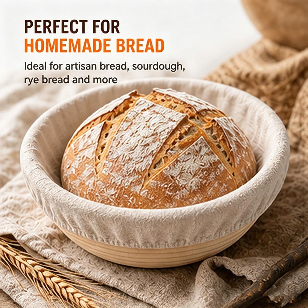 SOURDOUGH Baking Kit, 10" Oval & 9" Round BANNETON Proofing Bas...