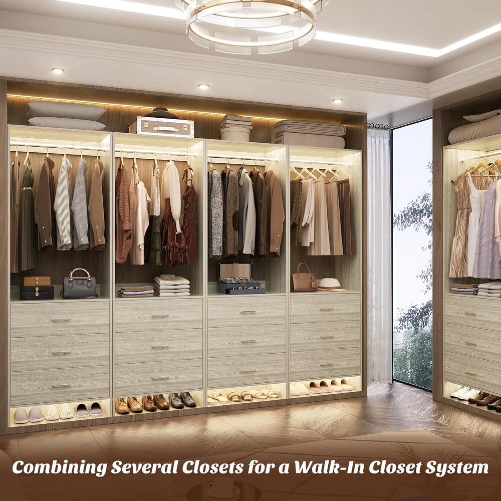 Aheaplus 1.8FT Closet System with Drawers, 21.5’’ Closet Organizer