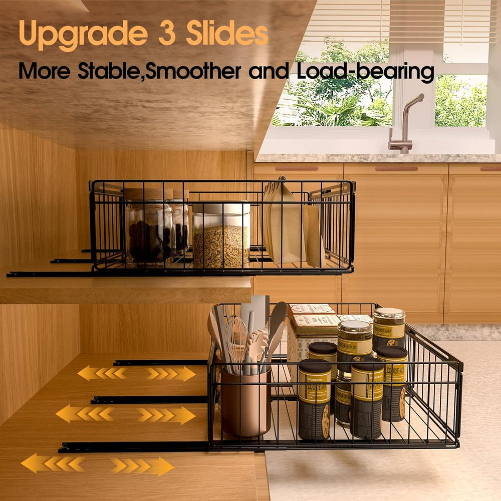 Expandable Pull Out Cabinet Organizer Adjustable Width 13"-20", Kit...