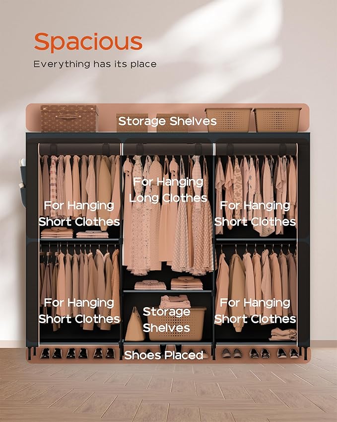 Portable Closet, 81.5 Inch Extra Large Capacity Wardrobe Closet