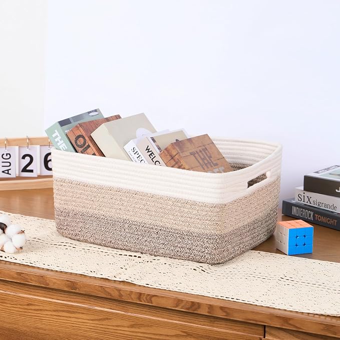 Large Storage Baskets for Organizing, Closet Shelf Baskets for Clothes Blanke...