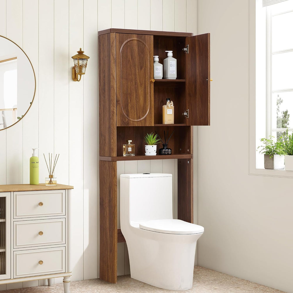 Fluted Over The Toilet Storage Cabinet, Bathroom Toilet Storage Cabinet with ...