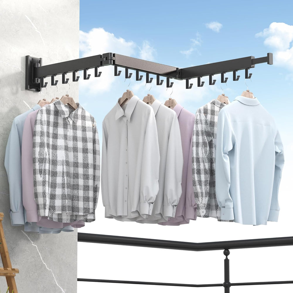 ZdwCyl Clothes Drying Rack Wall Mounted,Space Saveing Foldable,Aluminiume