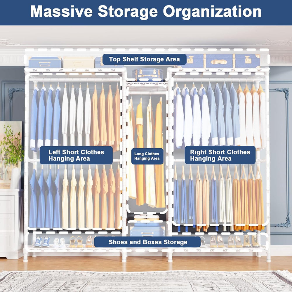 Ulif E12C Pro Heavy Duty Closet Organizer System，Freestanding Clothing Racks ...