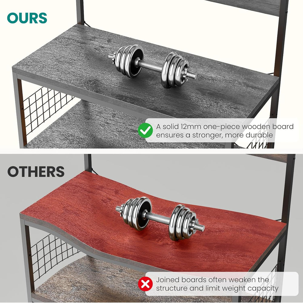 OLIXIS Standing Bakers Rack with Power Outlet, 23.6 Inch Microwave Stand