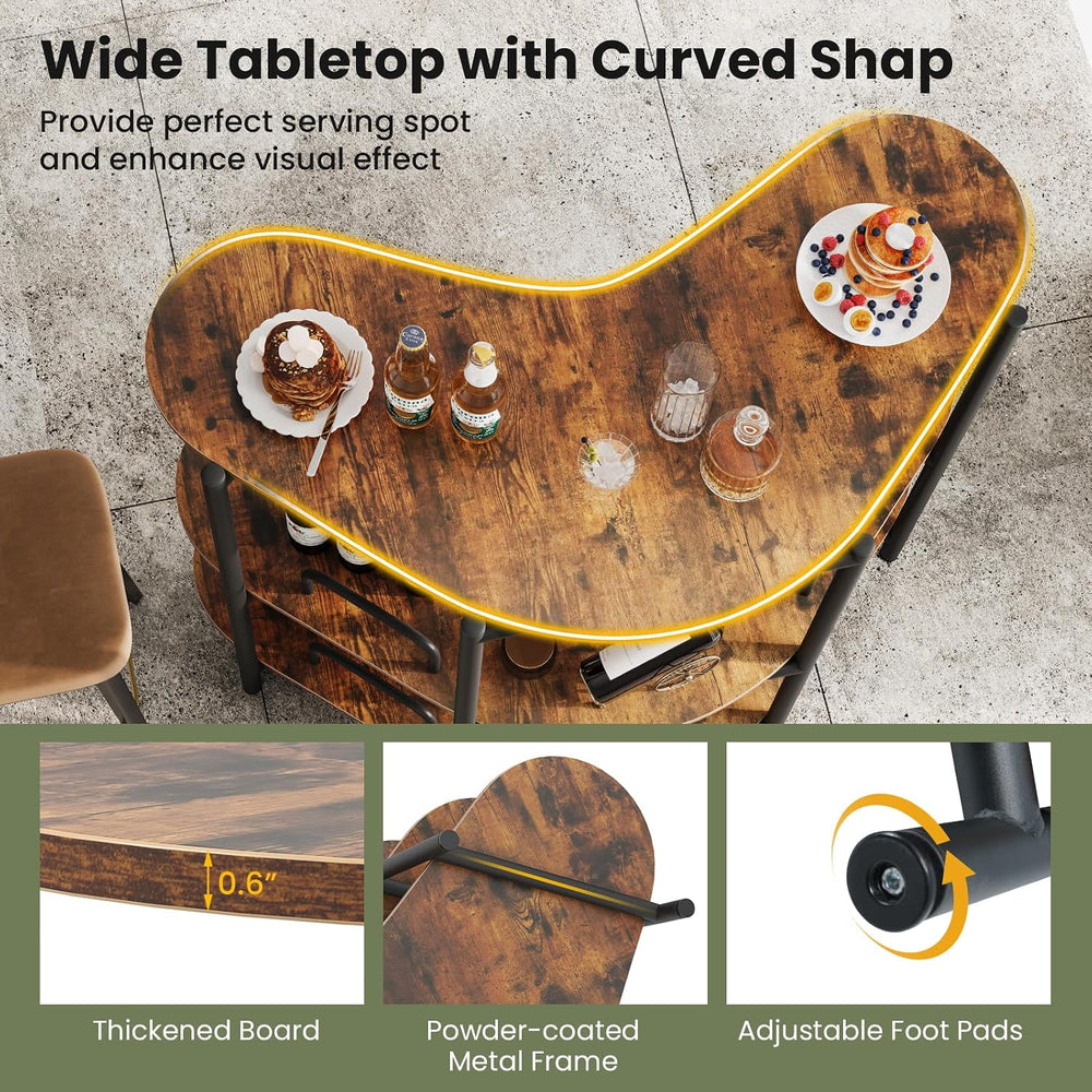 GIANTEX 3-Tier Bar Table, 48"x26"x40" Corner Cabinet, Liquor H...