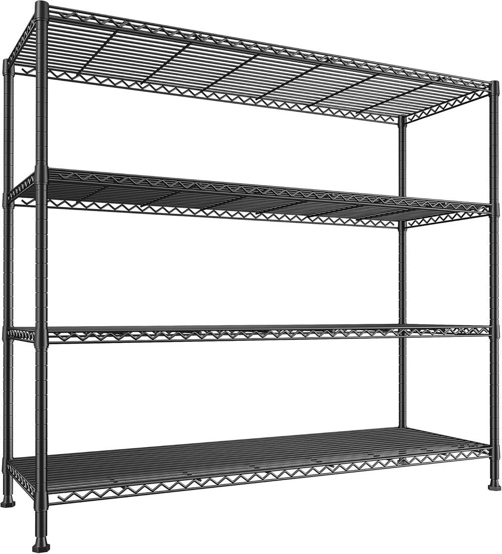REIBII 4-Tier Storage Shelves 45.3''W Wire Shelving Unit for Pantry G...