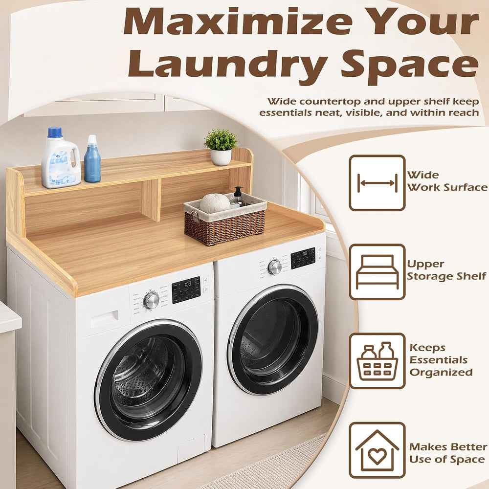 Royxen Laundry Countertop with 2-Tier Shelf Universal Fit, Washer and Dryer C...