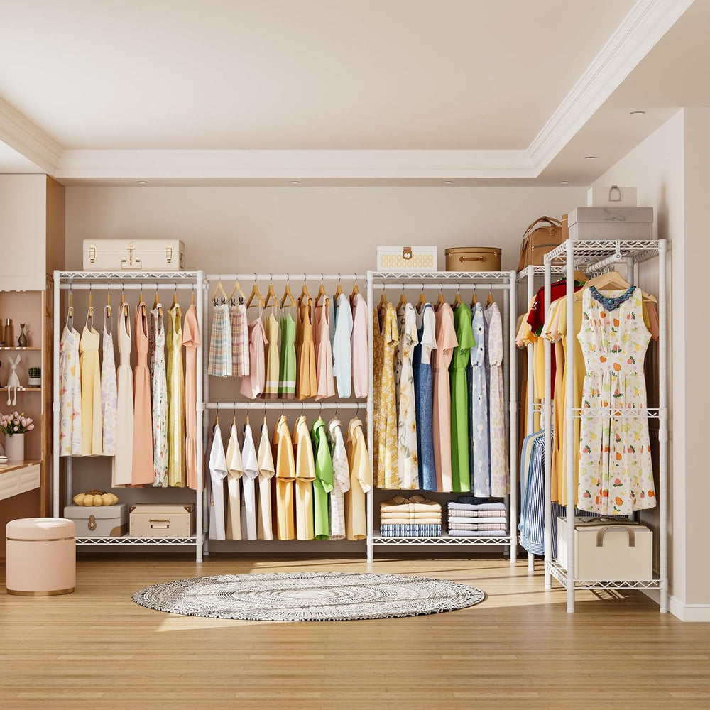 SINGAYE Heavy Duty Portable Closet Metal Clothes Racks Wardrobe with Shelf