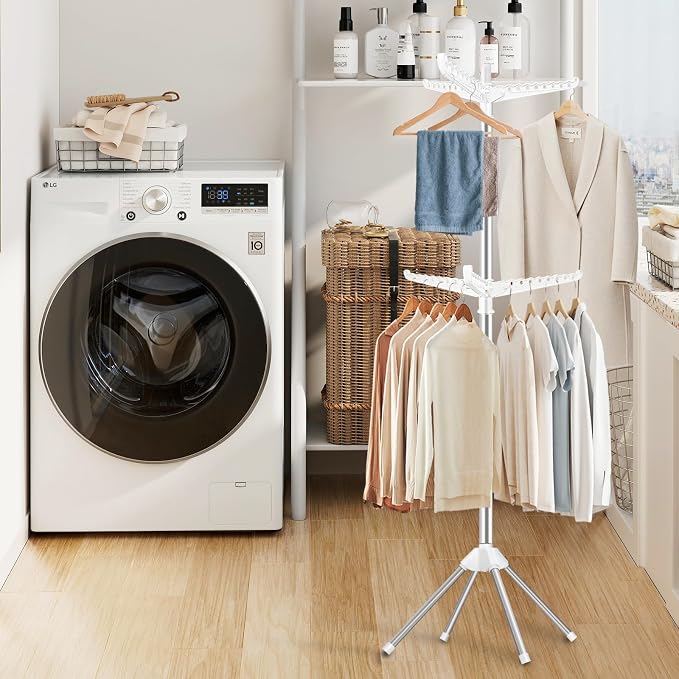 SUYU Clothes Drying Rack, Folding Clothes Drying Tree, 2 Layer