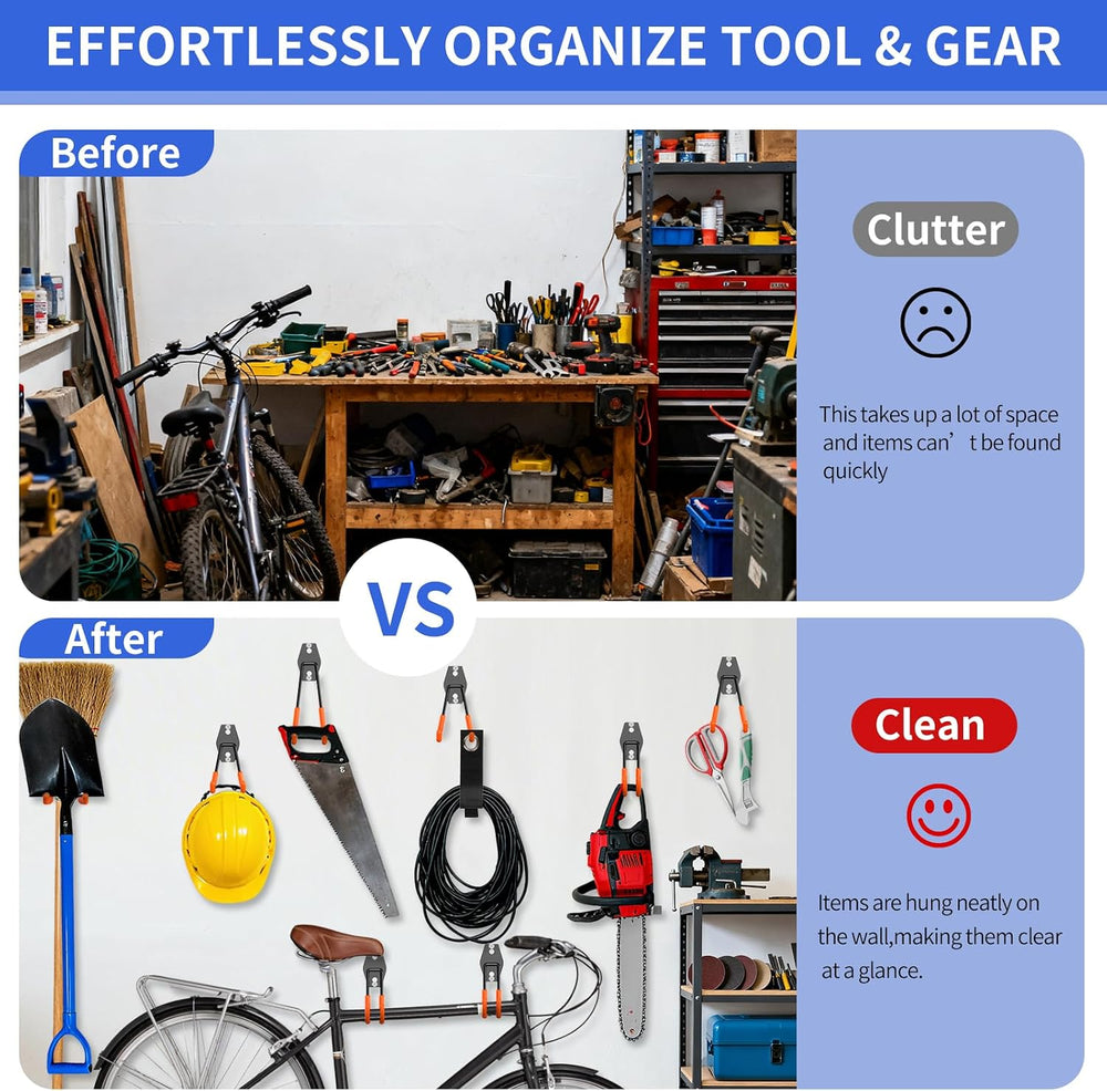Garage Hooks Heavy Duty Garage Storage Hooks 24 Pack, Utility Steel Wall Moun...