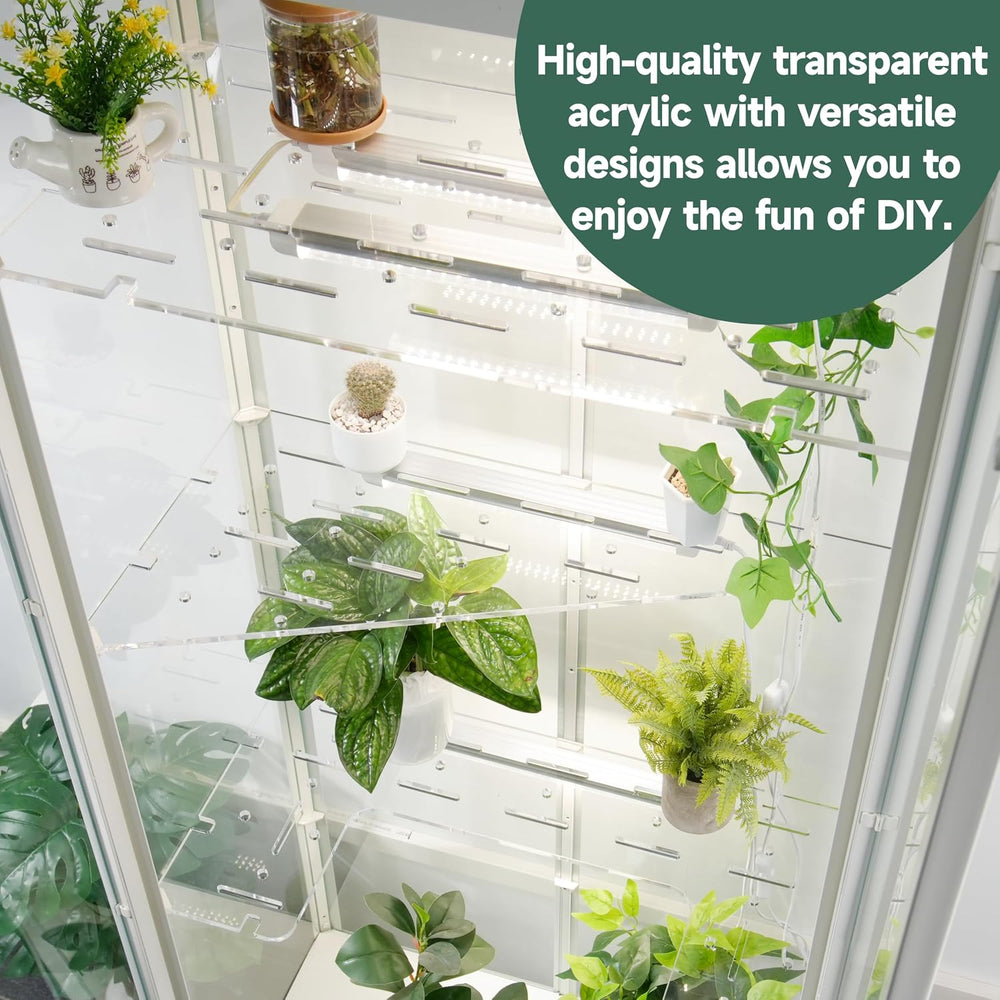 LUVCOSY Acrylic Shelves for IKEA Milsbo Tall Greenhouse Cabinet- 8mm Thick, C...