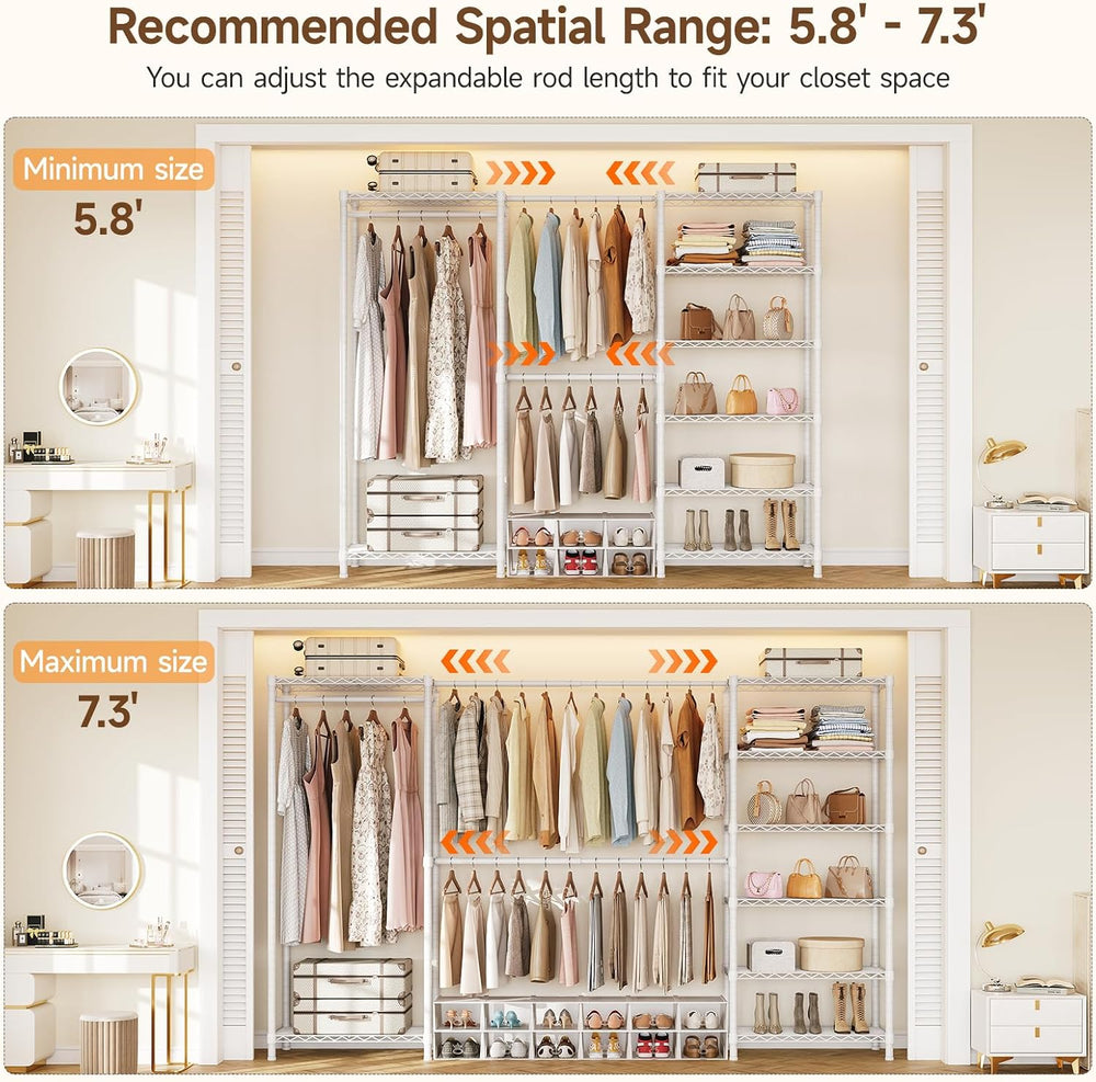 ONBRILL E3 Expandable Freestanding Closet Organizer System, Portable Closet