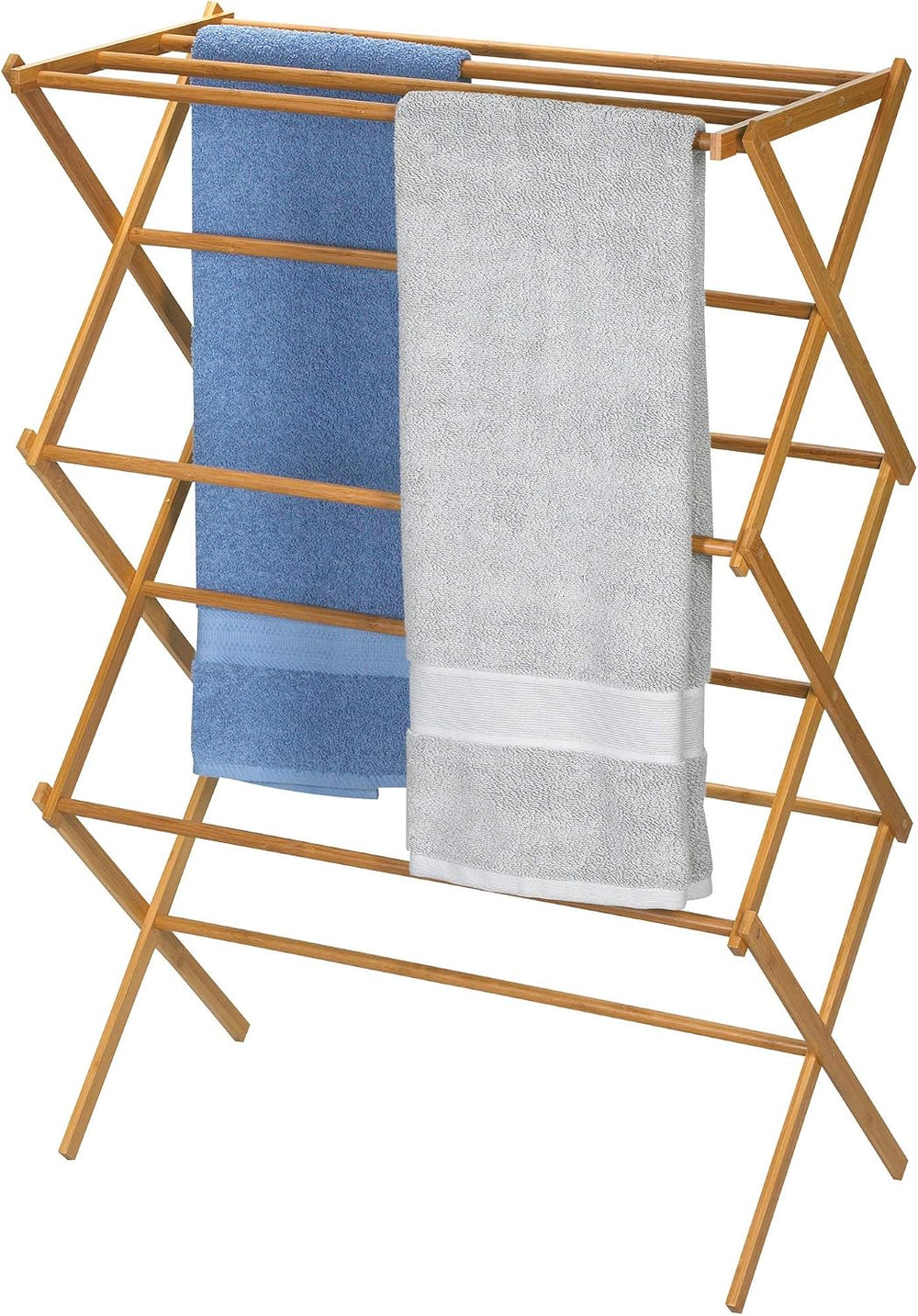 Household Essentials Bamboo Folding Clothes Drying Rack, Upscale Laundry Rack...