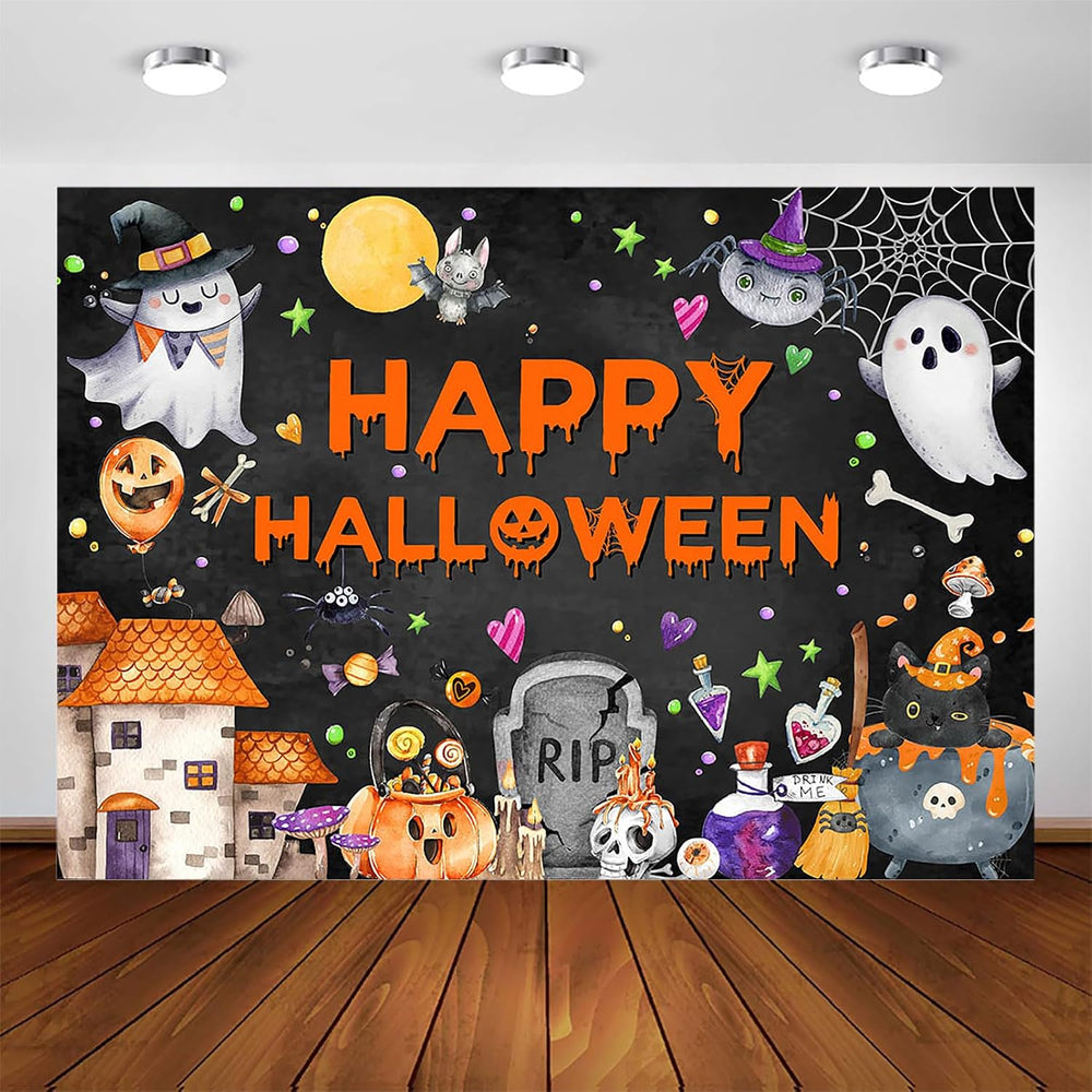 Avezano Happy Halloween Backdrop Halloween Party Decorations
