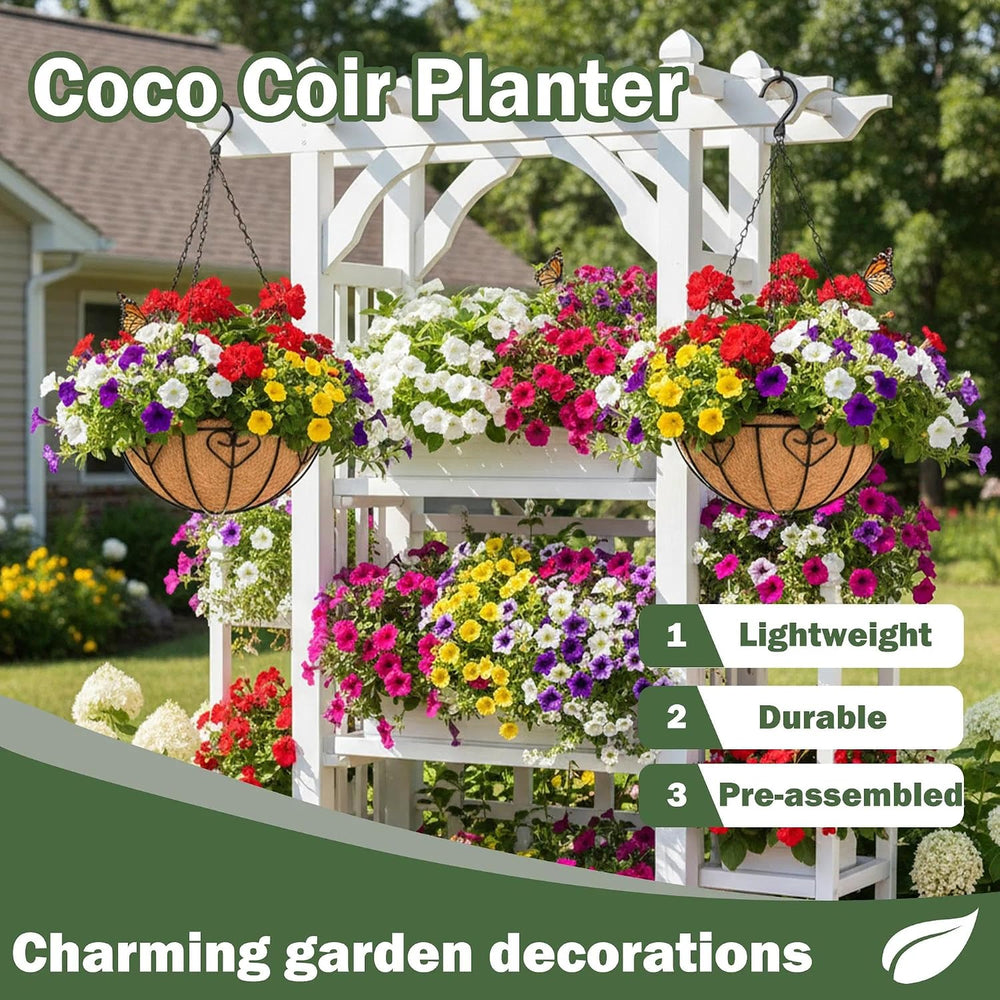 4 Pack 16 Inch Hanging Planters for Outdoor Plants, Metal Hanging Basket with...