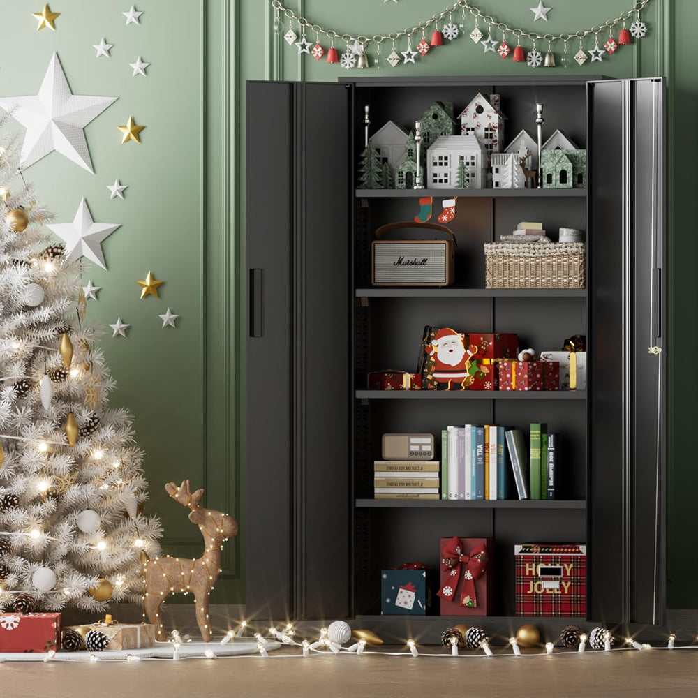 INTERGREAT Metal Storage Cabinet with Lock, 72" H Lockable Metal Storage...
