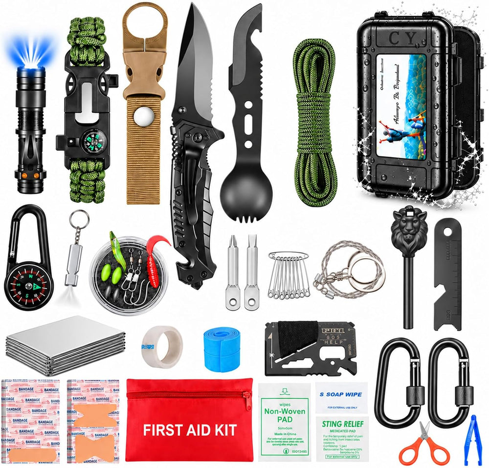 Survival Kit and Emergency Gear for Men - 66 in 1 Outdoor Equipment