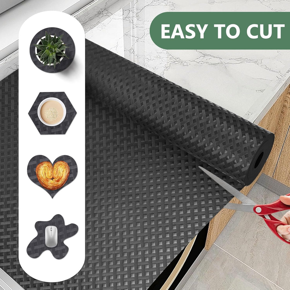 Shelf Liners, Non-Adhesive Drawer Liner, Waterproof & Oil-Proof Kitchen C...