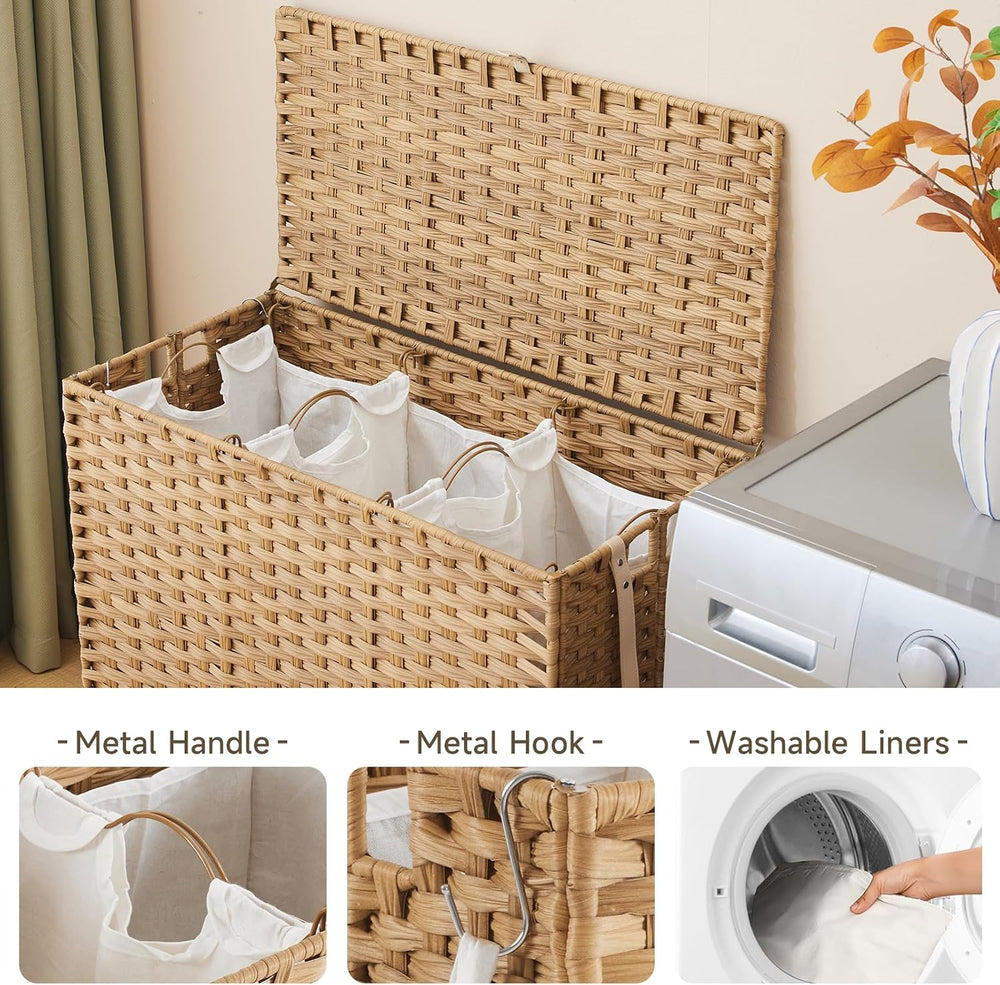 Laundry Hamper with Wheels, 52.8 Gallon(200L) Rolling Laundry Basket with Lid...