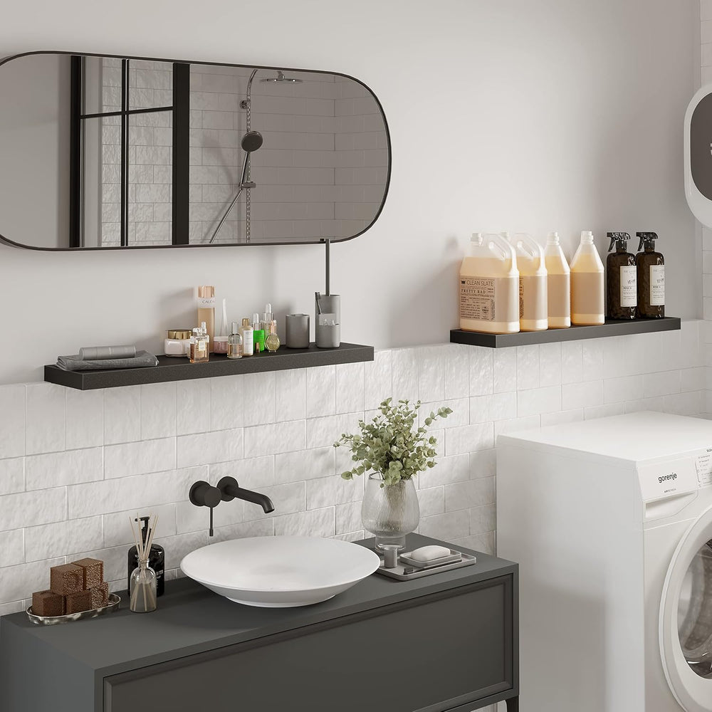 BAMEOS Floating Shelves, 35 x7 Wide Display Shelf with Invisible Brackets, Se...