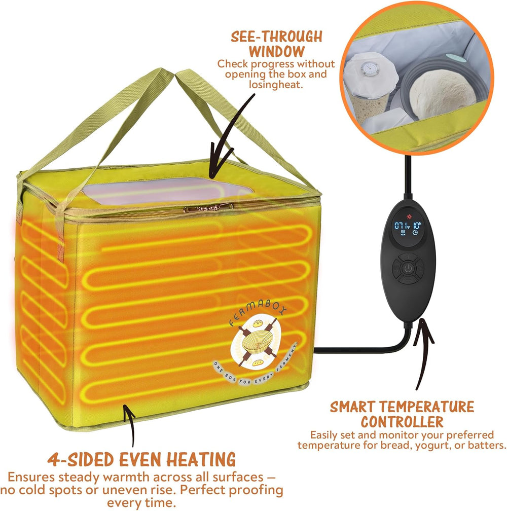 Foldable Bread Proofing Box - Bread Proofer Box - 60-120°F Temp Control, 24H ...