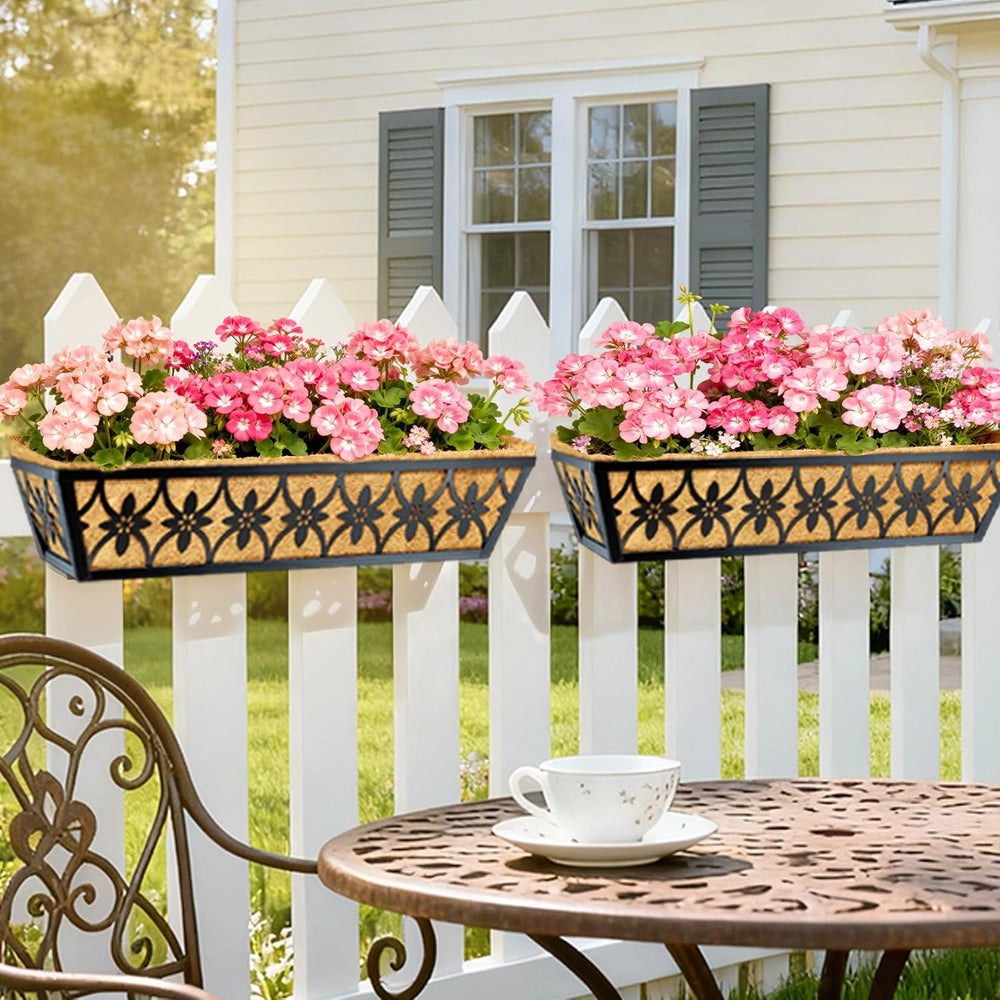 30 Inch Window Boxes Planters Railing Planter Box - 4 Pack Deck Railing Plant...