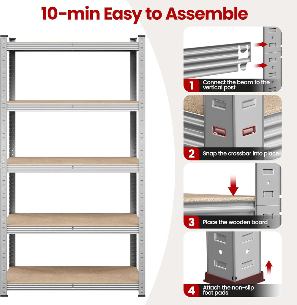 Yaheetech 5-Tier Heavy Duty Storage Shelves 35.5" W x 16" D x 71&qu...