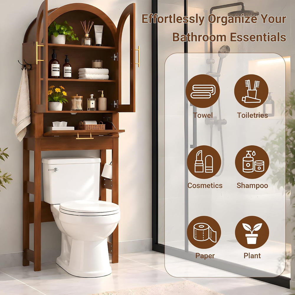 Seang 23" Over The Toilet Storage Cabinet,Arched Toilet Storage Cabinet ...