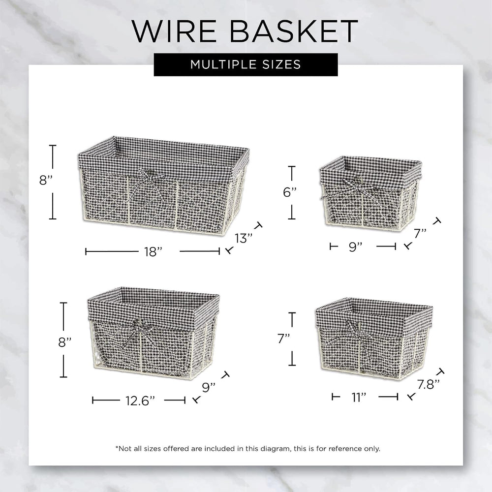 DII Farmhouse Chicken Wire Storage Baskets with Liner, Small, Vintage French ...