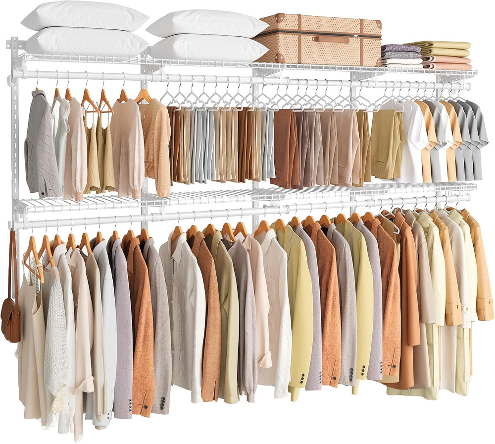 SONGMICS HOME Closet System, Closet Insert Organizer, 6-8 ft Closet Shelves