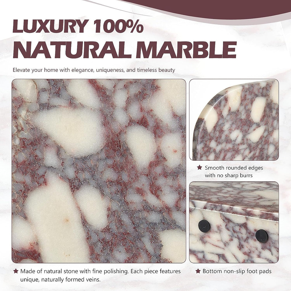 Luxury Natural Marble Shelf, Tall 3-Tier Bathroom Counter Organizer Display
