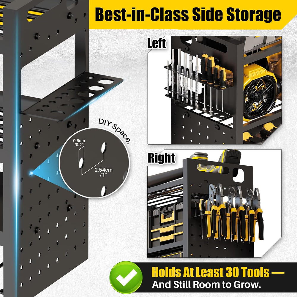 Large 49'' Wide Power Tool Organizer Wall Mount, 4-Tier