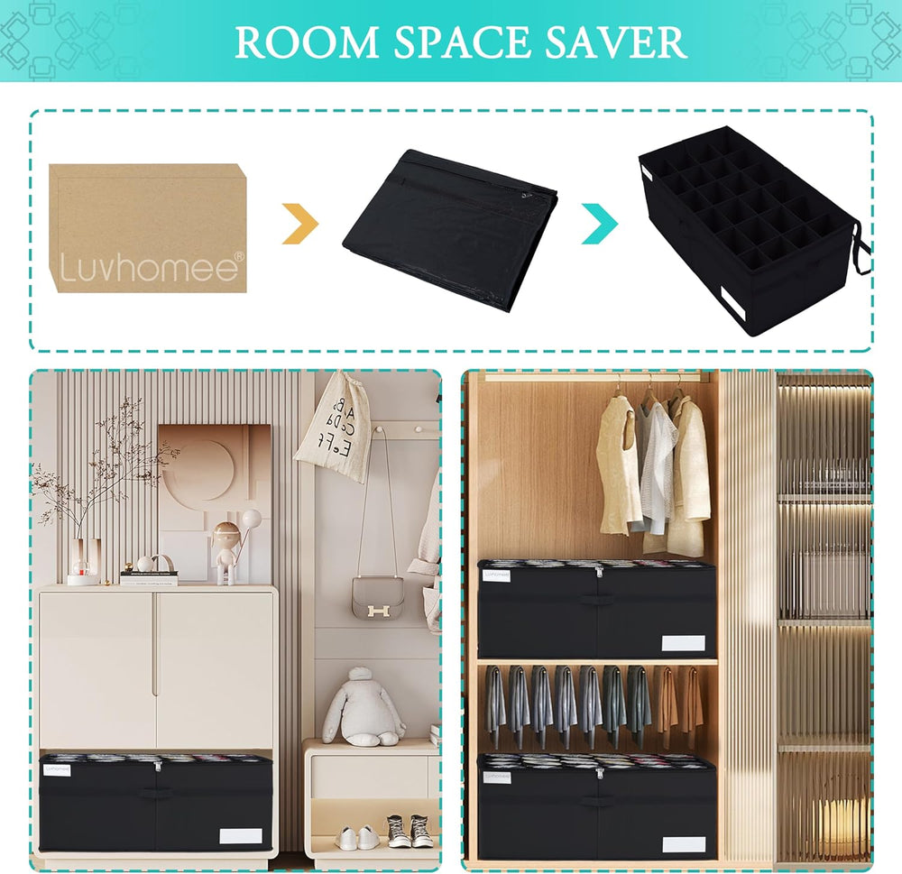 Luvhomee Shoe Storage Organizer, Fits 24 Pairs, Large Shoe Organizer Box for ...