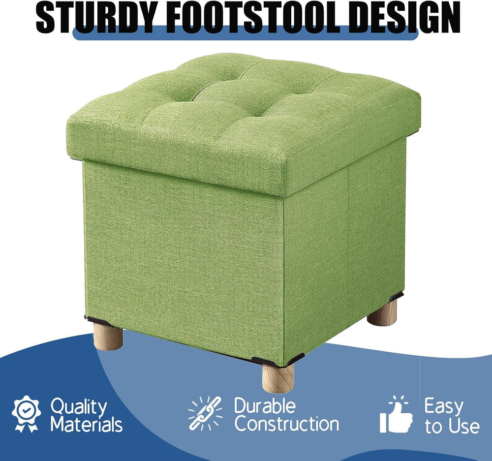 BRIAN & DANY 15 Inches Ottoman with Storage, Square Small Storage Ottoman...