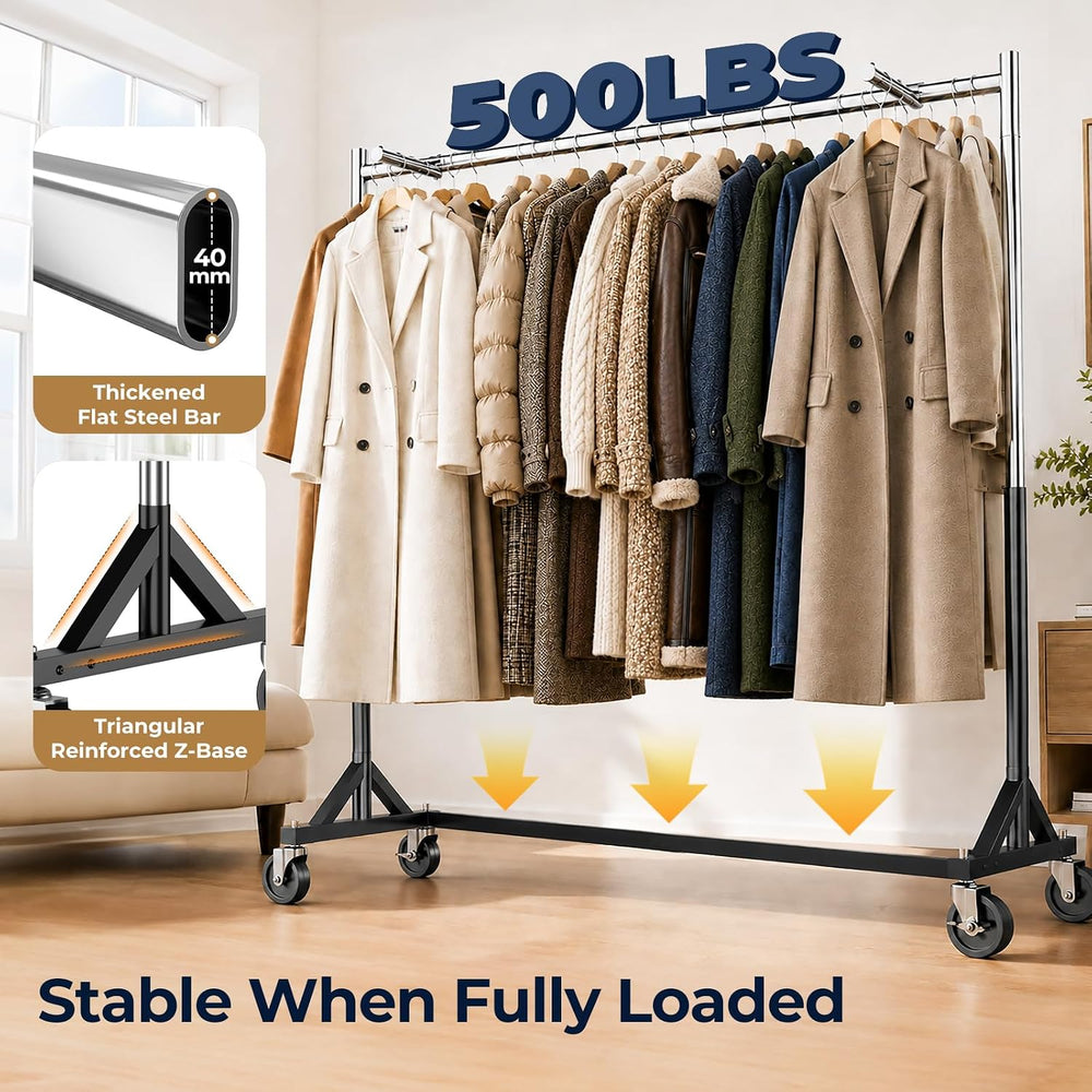 HOKEEPER Z Rack for Clothes with Cover Load 500 LBS with Display Arms