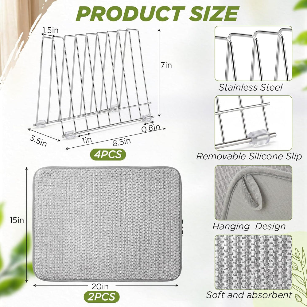 Hushee 6 Pcs Kitchen Organizer Accessories Set Include 4 Reusable Bag Drying ...