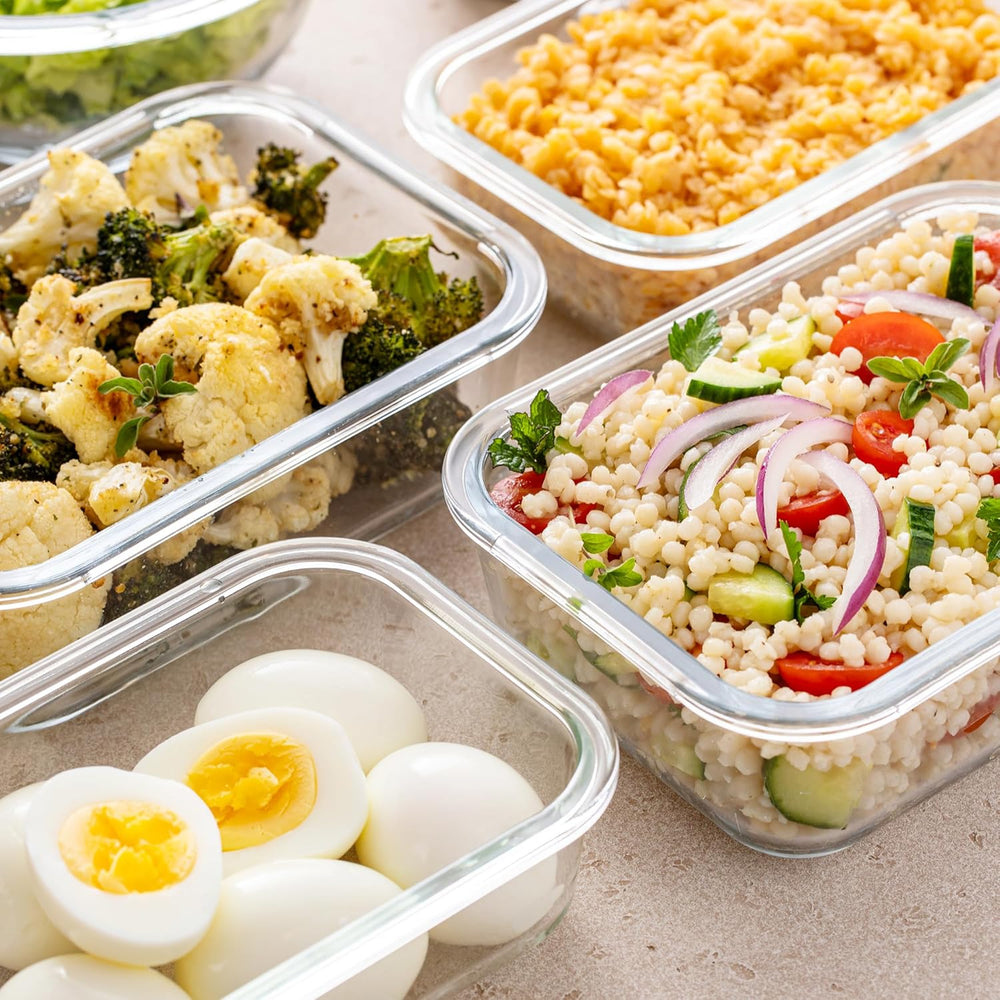 Freshware Glass Storage Containers with Lids, 24 Pieces, 12 Containers with 1...