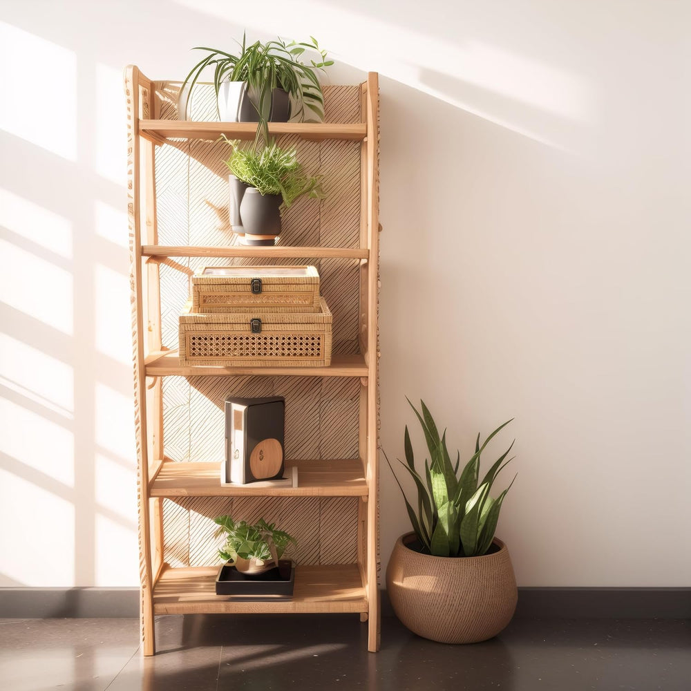 DECOR4SEASON Rattan and Cane Stacking Boxes with Glass Top Lid - Set of 2 for...