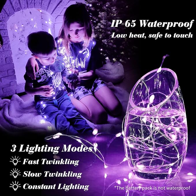 ZGWJ 50 Pack Fairy Lights Battery Operated, 7ft 20 Mini LED Fairy String Ligh...